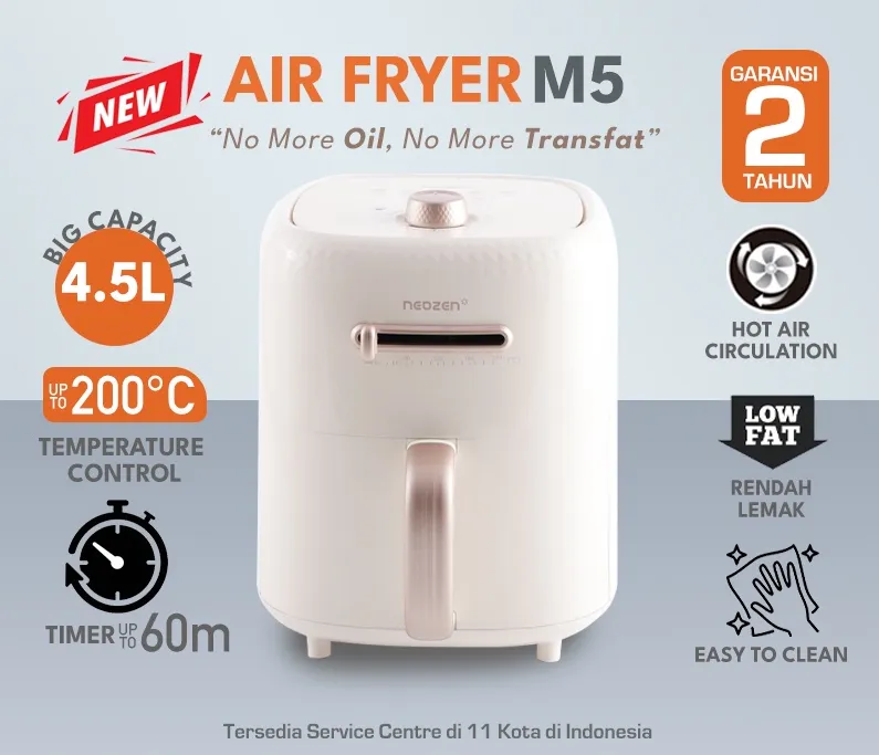 Neozen Air Fryer M5 4,5 Liter Low Watt 