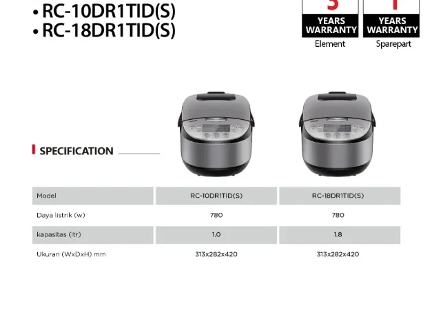 Toshiba Rice Cooker RC-18DR1TID(s)