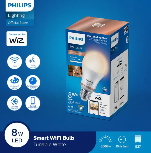Lampu LED Philips Smart WIFI Tunable White 8W