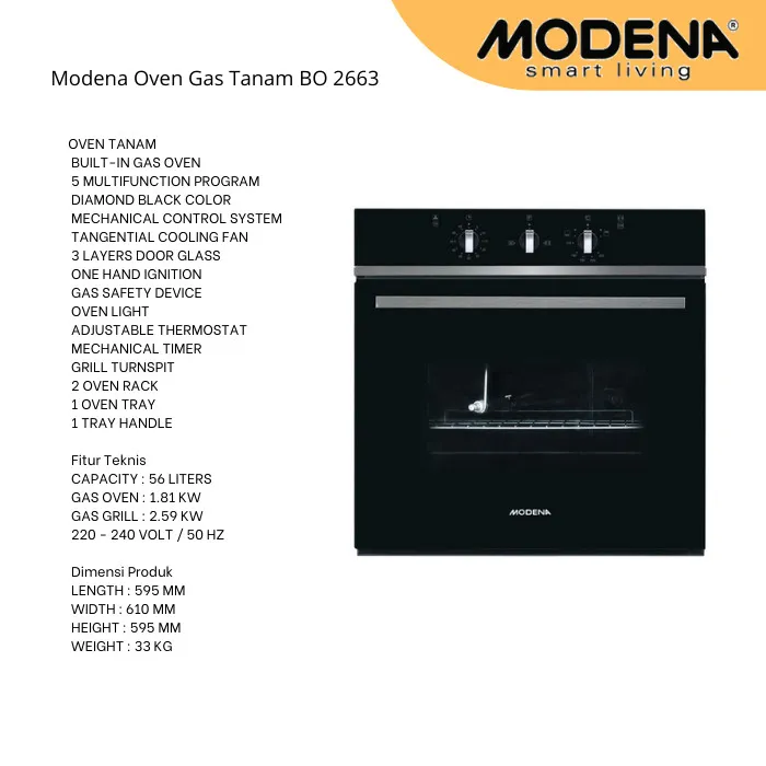 Modena Oven Tanam Bo 2663