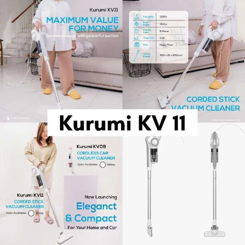 Kurumi KV 11 Corded Stick Vacuum Cleaner