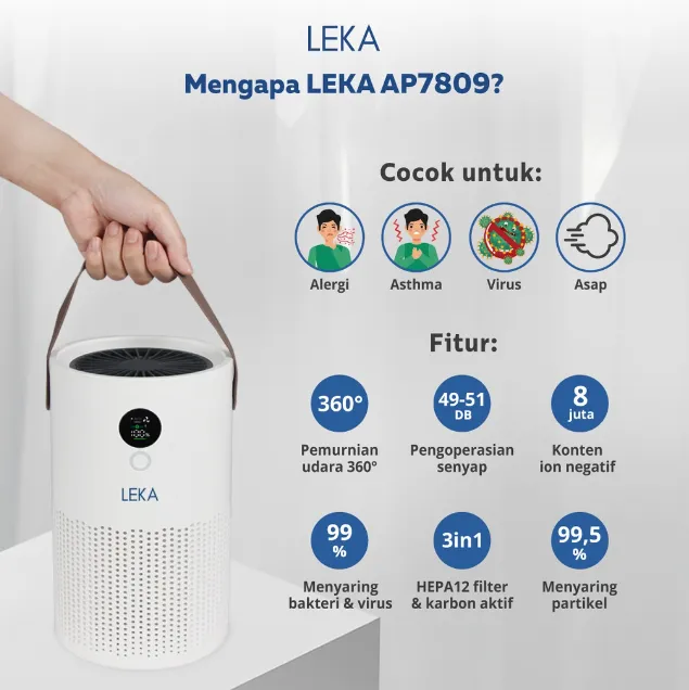 LEKA Rechargeable Air Purifier AP7809