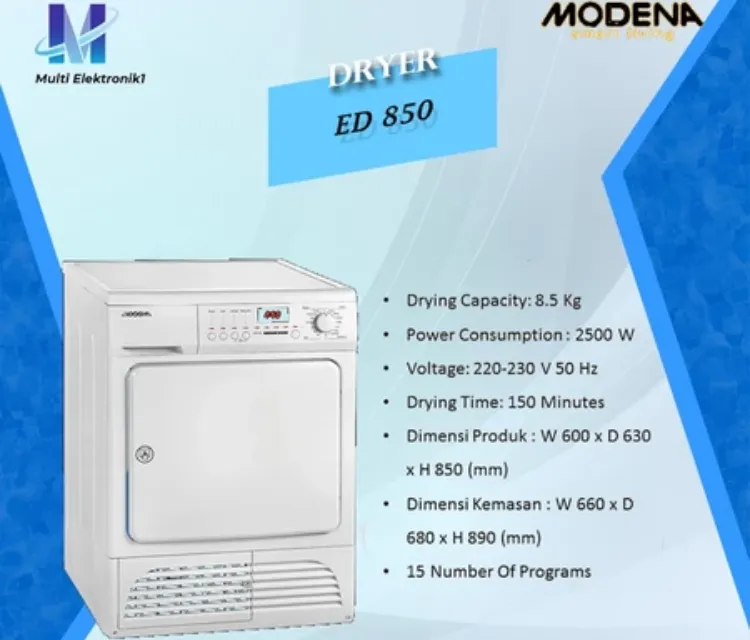 MODENA Mesin Cuci Dryer ED 850